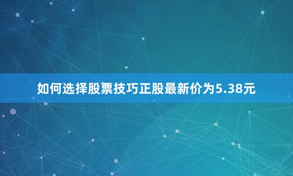 如何选择股票技巧正股最新价为5.38元